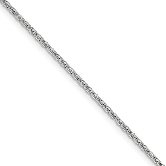 1.95mm 14k White Gold Polished Flat Cable Chain Necklace 20 Inch